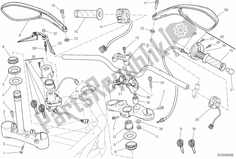 Alle onderdelen voor de Stuur van de Ducati Monster 795-Thai 2012